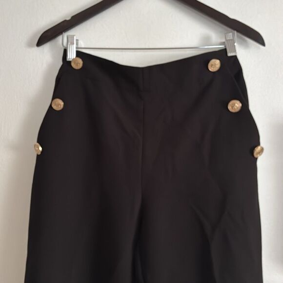 Zara High Rise Trousers Gold Hardware EUC - Picture 2 of 4